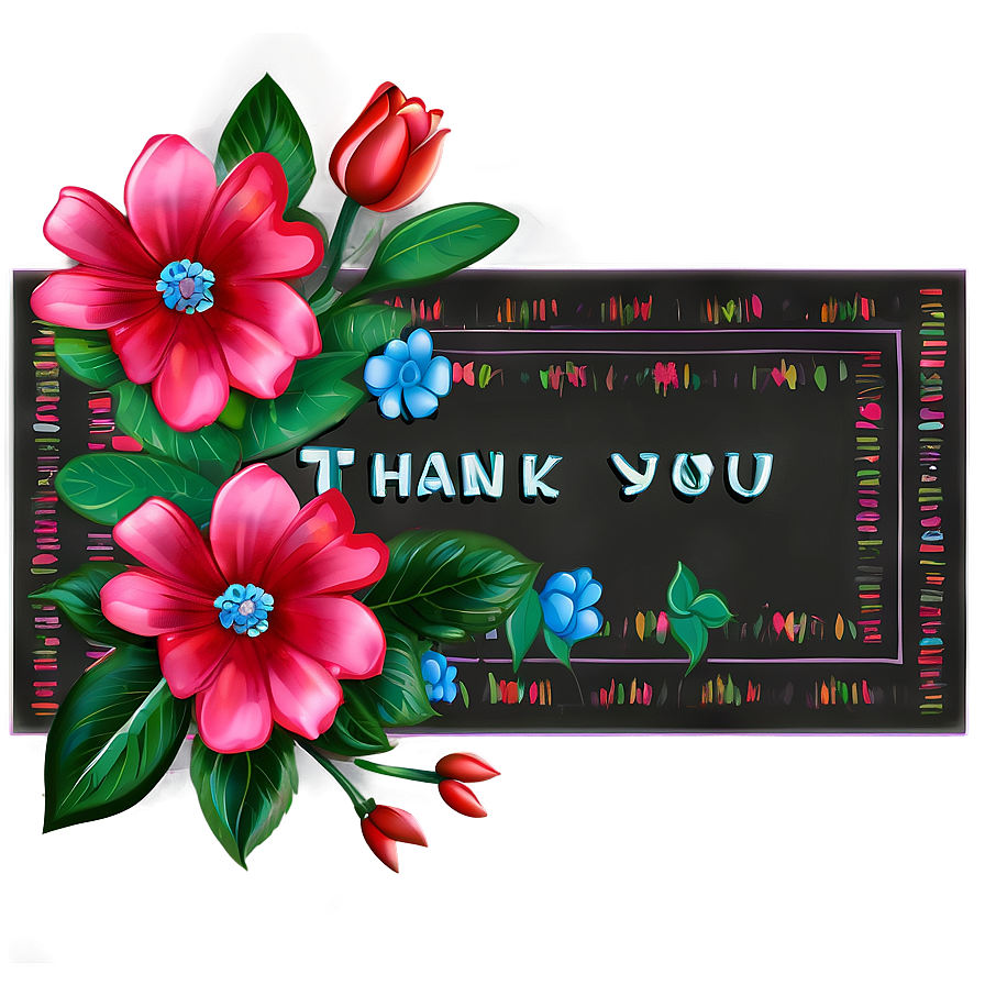 Floral Thank You Card Png 72 PNG Image