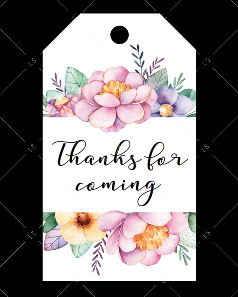 Floral Thank You Tag PNG Image