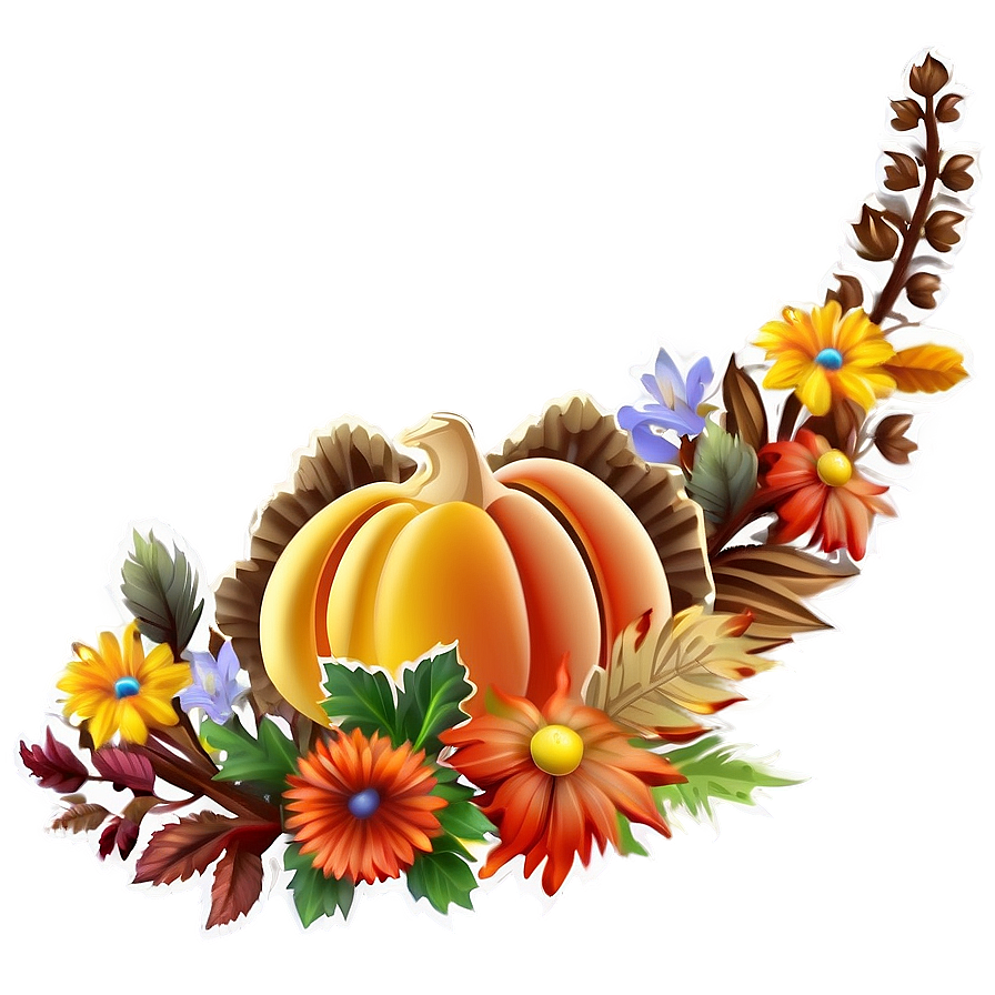 Floral Thanksgiving Border Png 63 PNG Image