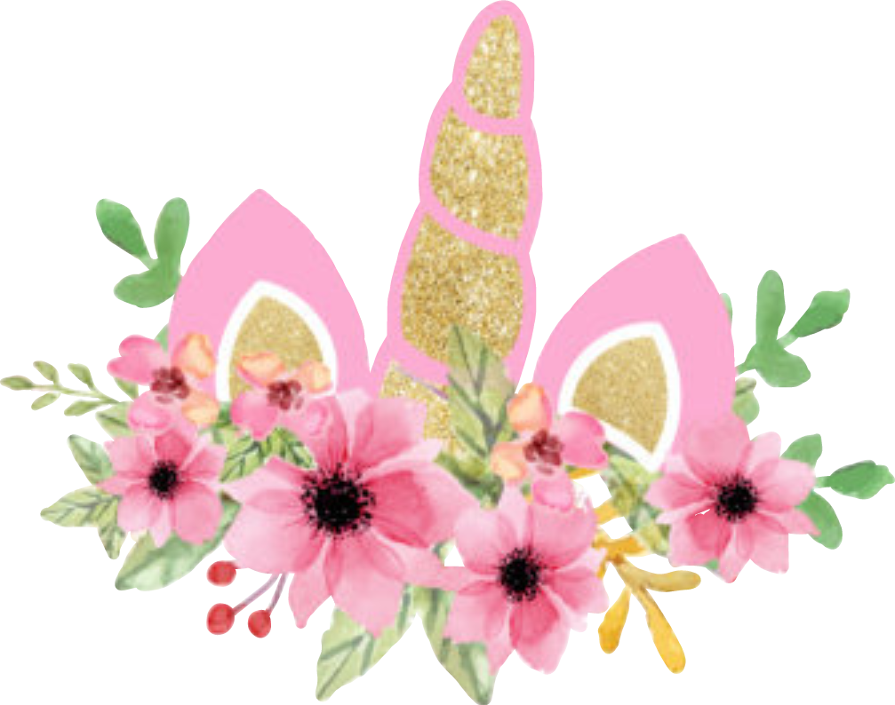 Floral Unicorn Horn Decoration.png PNG Image