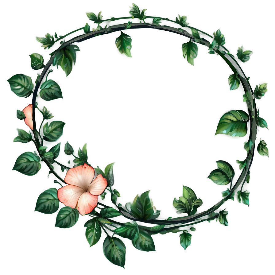 Floral Vine Circle Design.png PNG Image