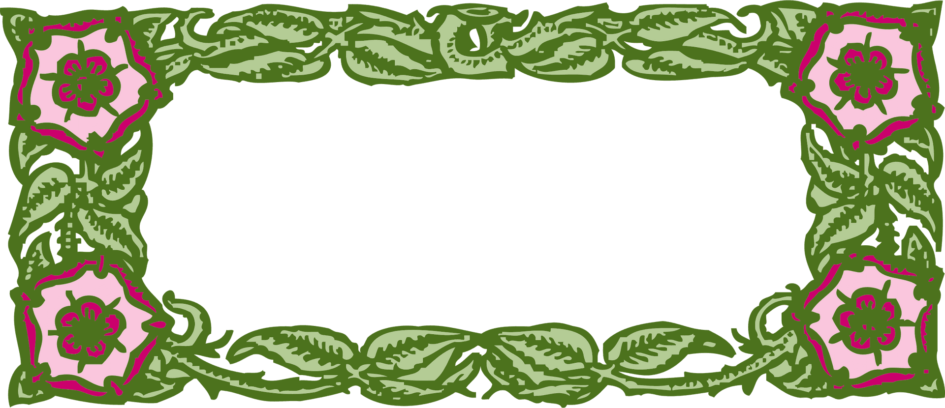 Floral Vintage Frame Design PNG Image