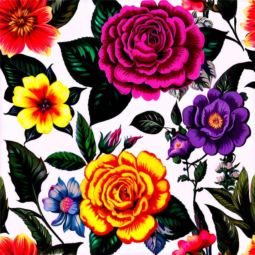 Floral Vintage Print Png 53 PNG Image