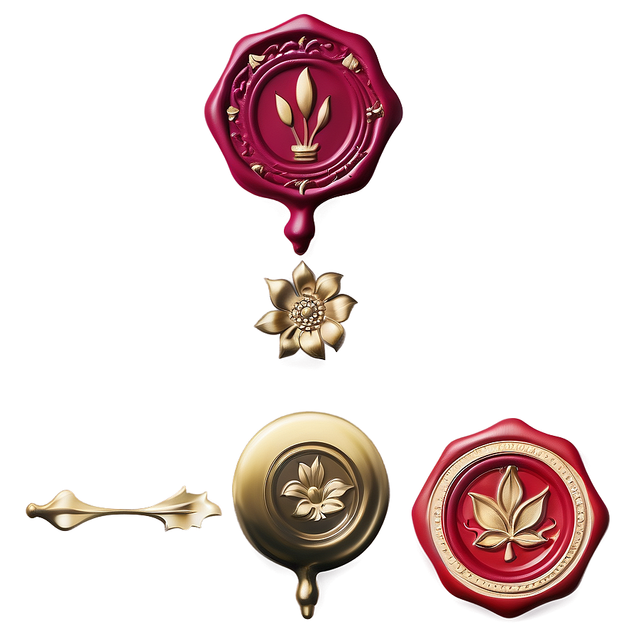 Floral Wax Seal Png 5 PNG Image