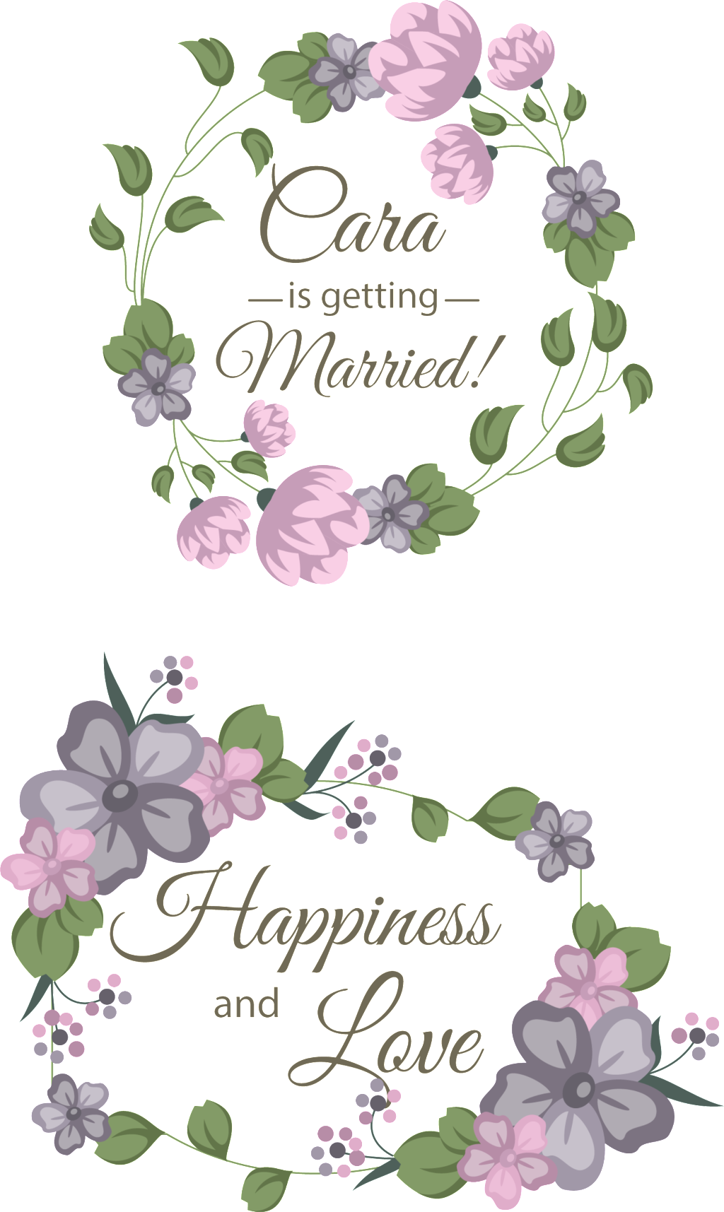 Floral Wedding Announcement Graphic PNG Image