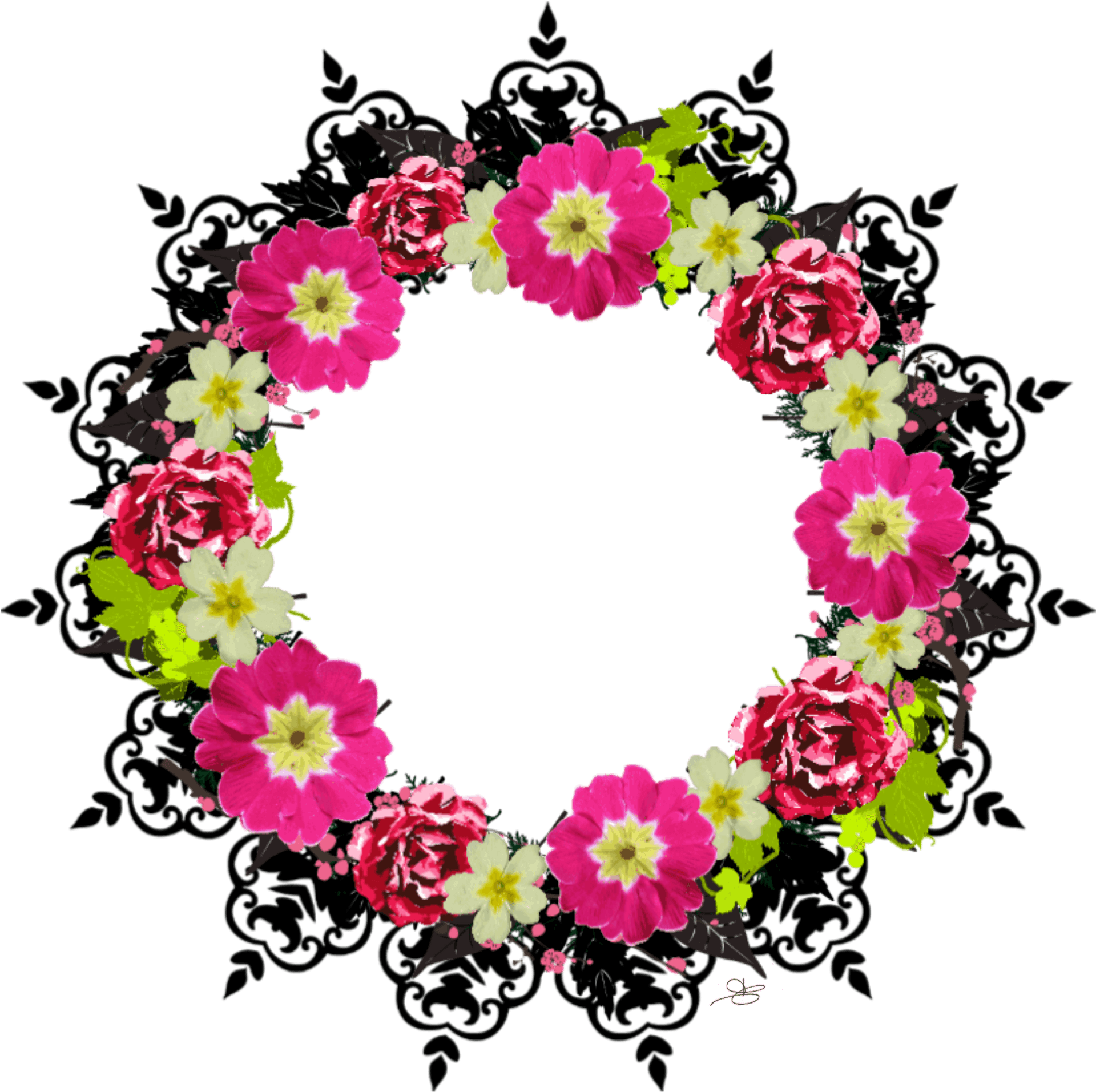 Floral Wreath Design P N G PNG Image