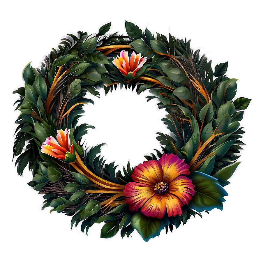 Floral Wreath Design Png Krb28 PNG Image