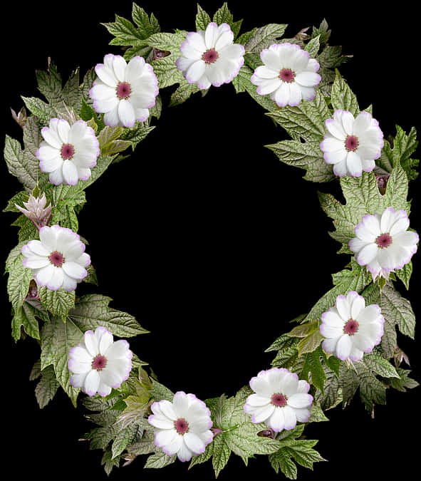 Floral Wreath Frame Design PNG Image