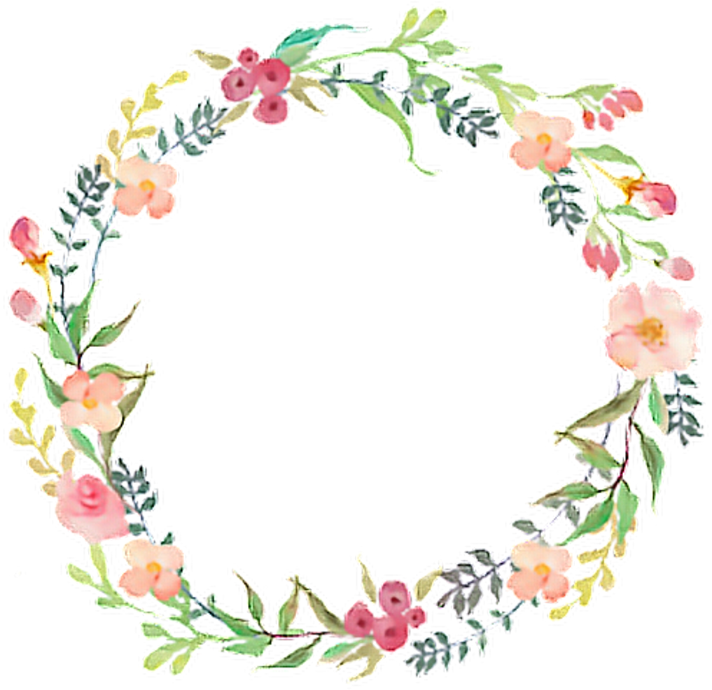 Floral Wreath Watercolor Design PNG Image