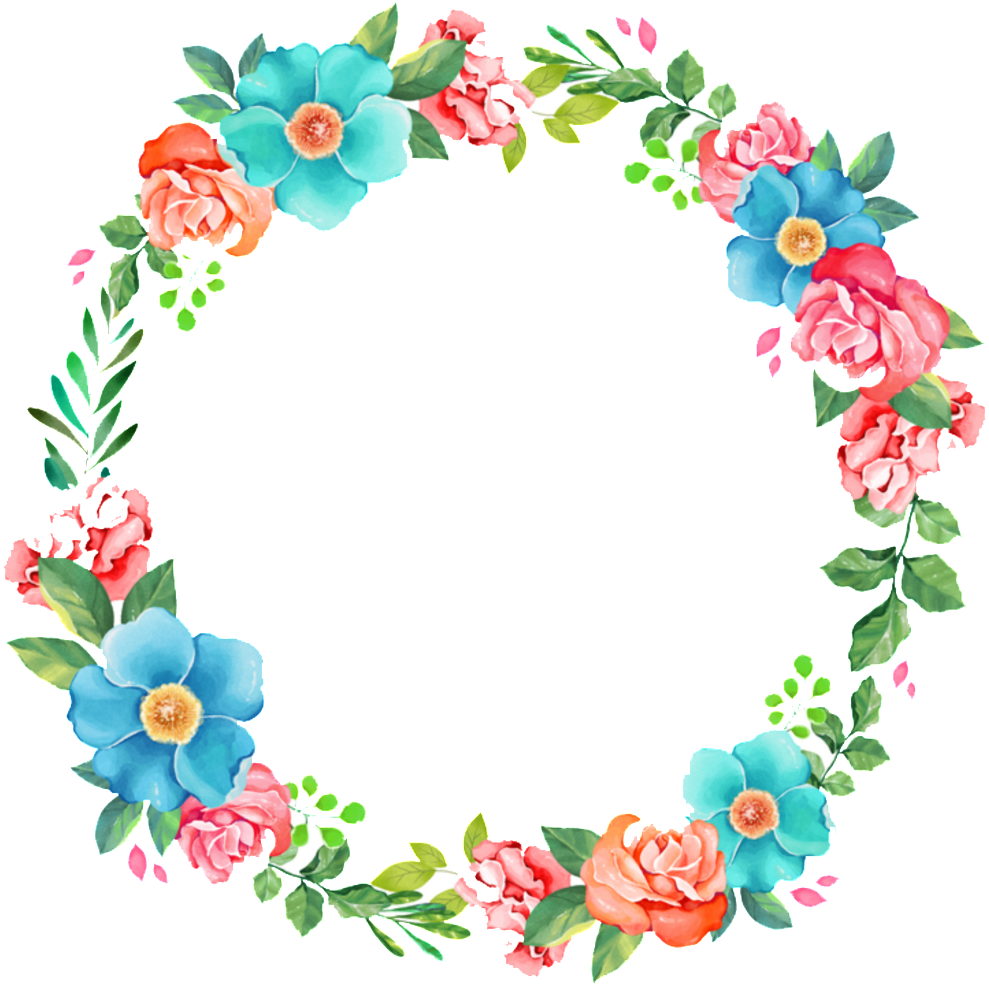 Floral Wreath Watercolor Design PNG Image