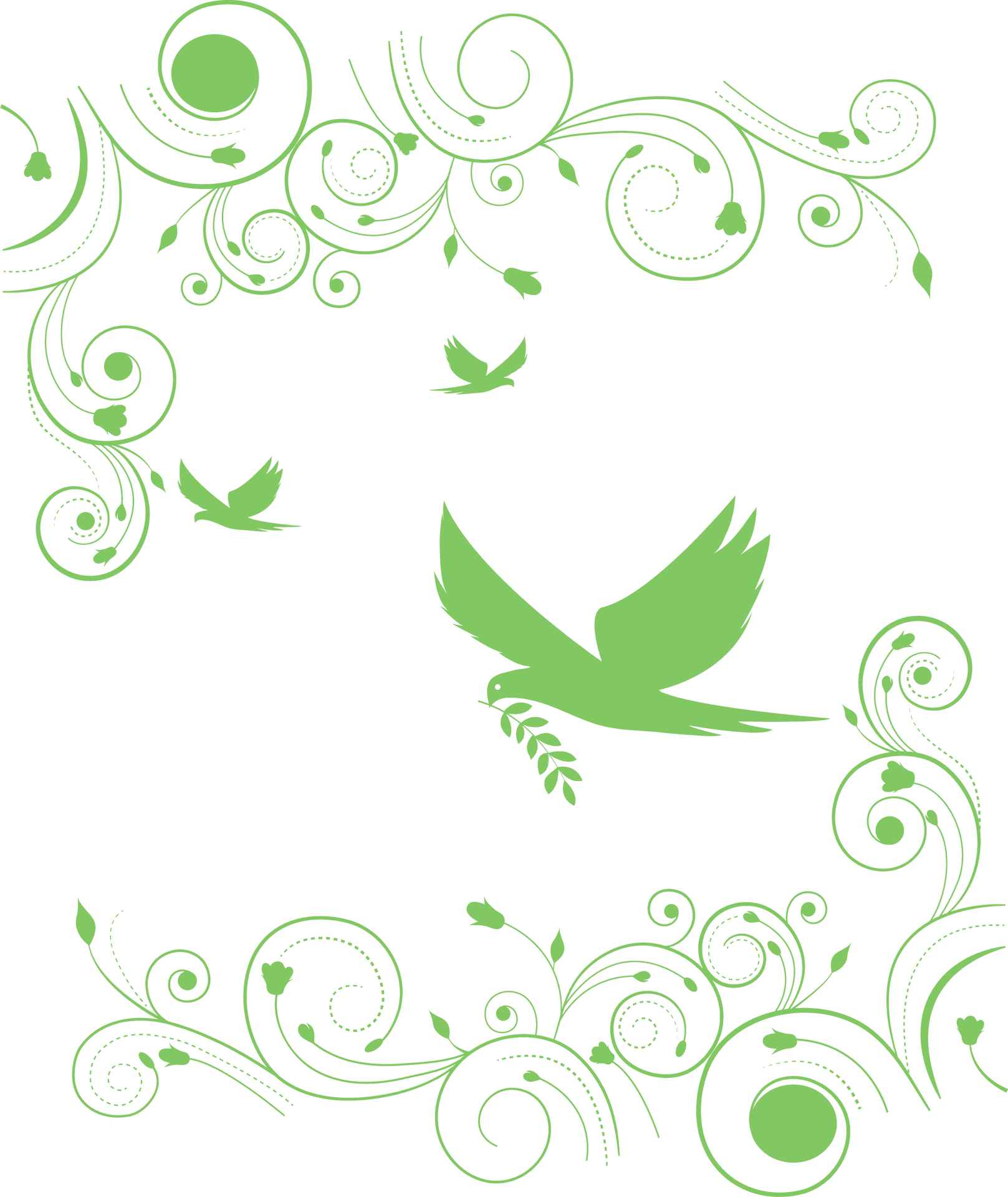 Floraland Birds Vector Ornament PNG Image