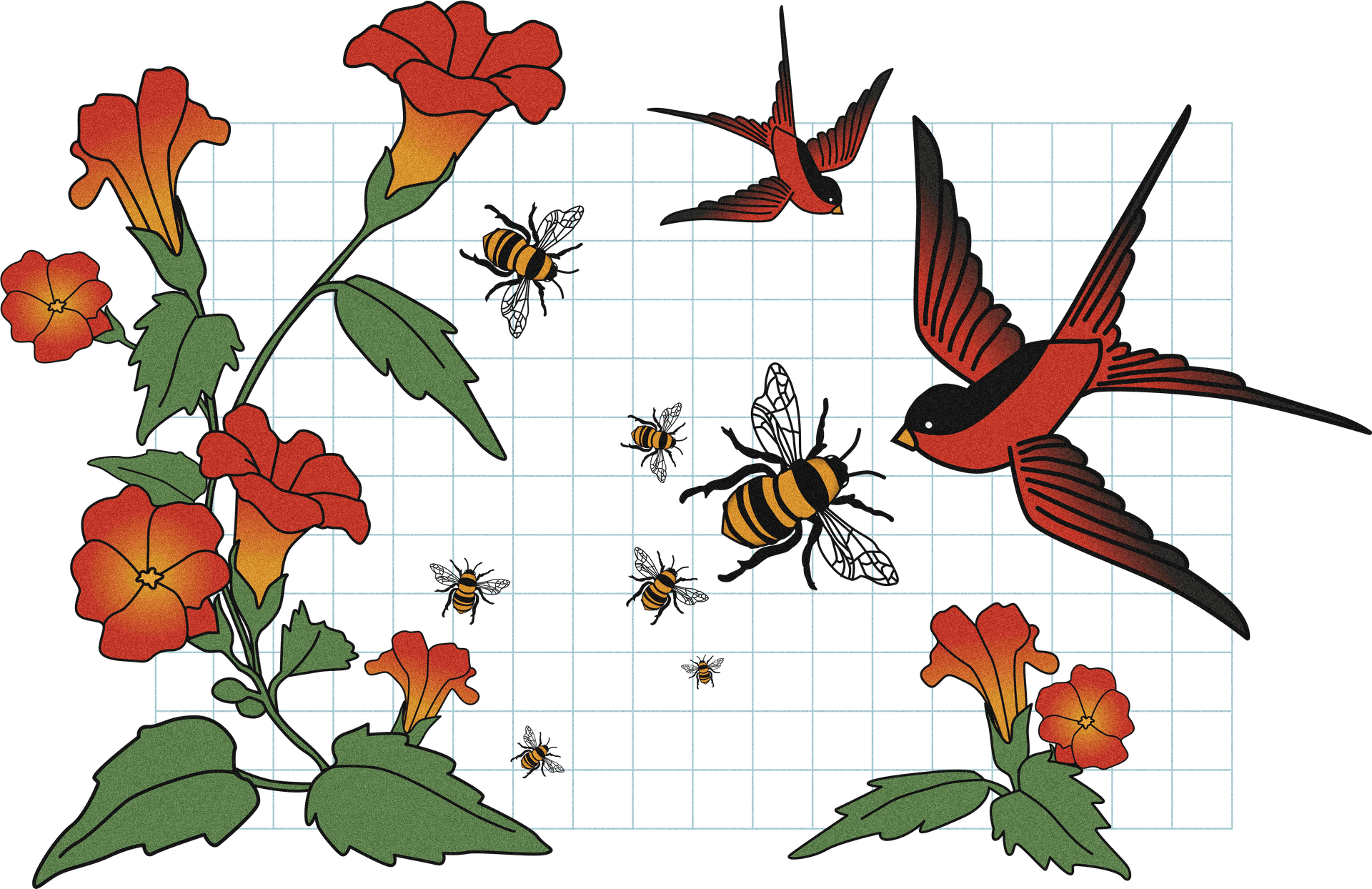 Floraland Fauna Illustration PNG Image