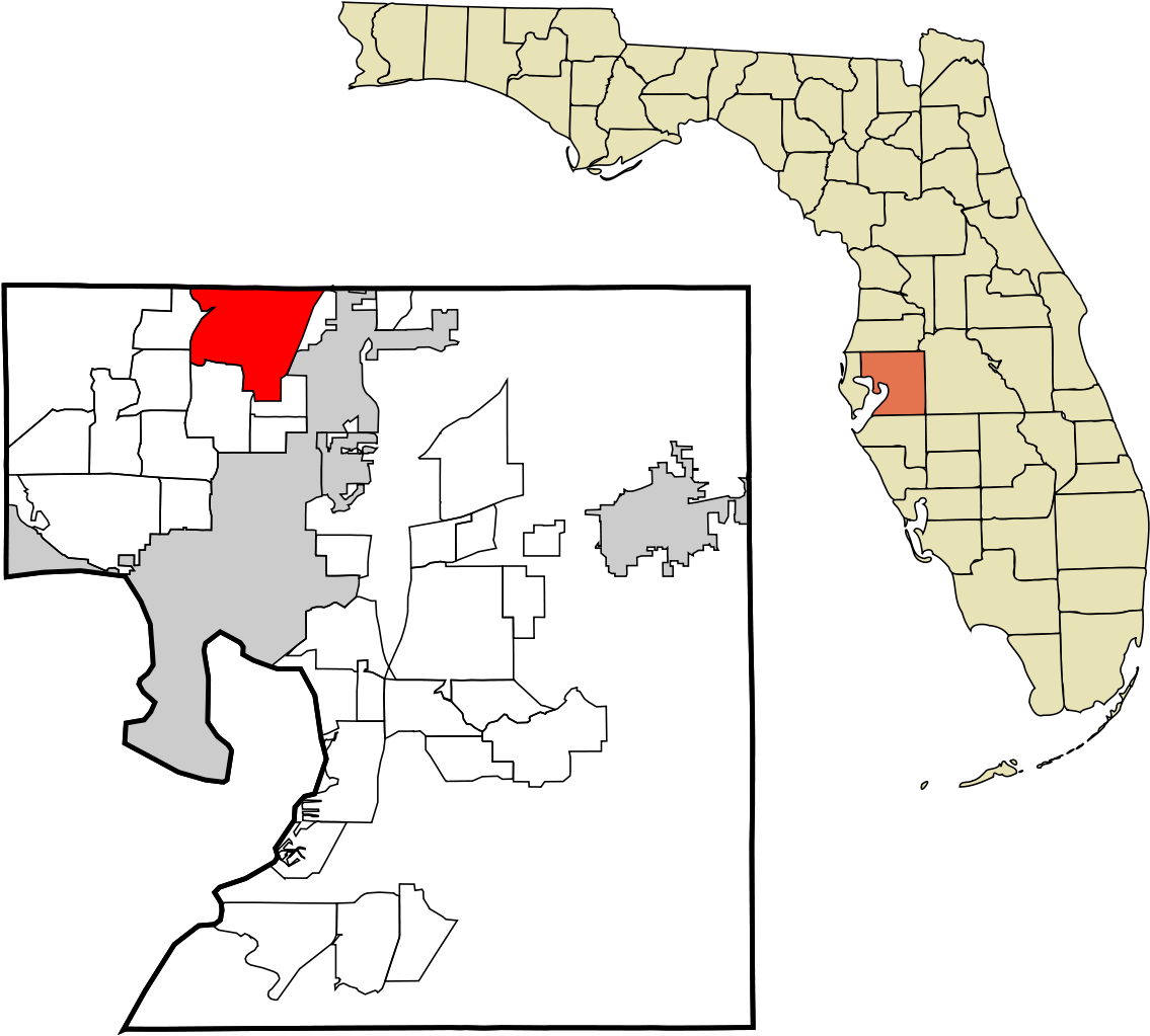 Florida County Comparison Map PNG Image