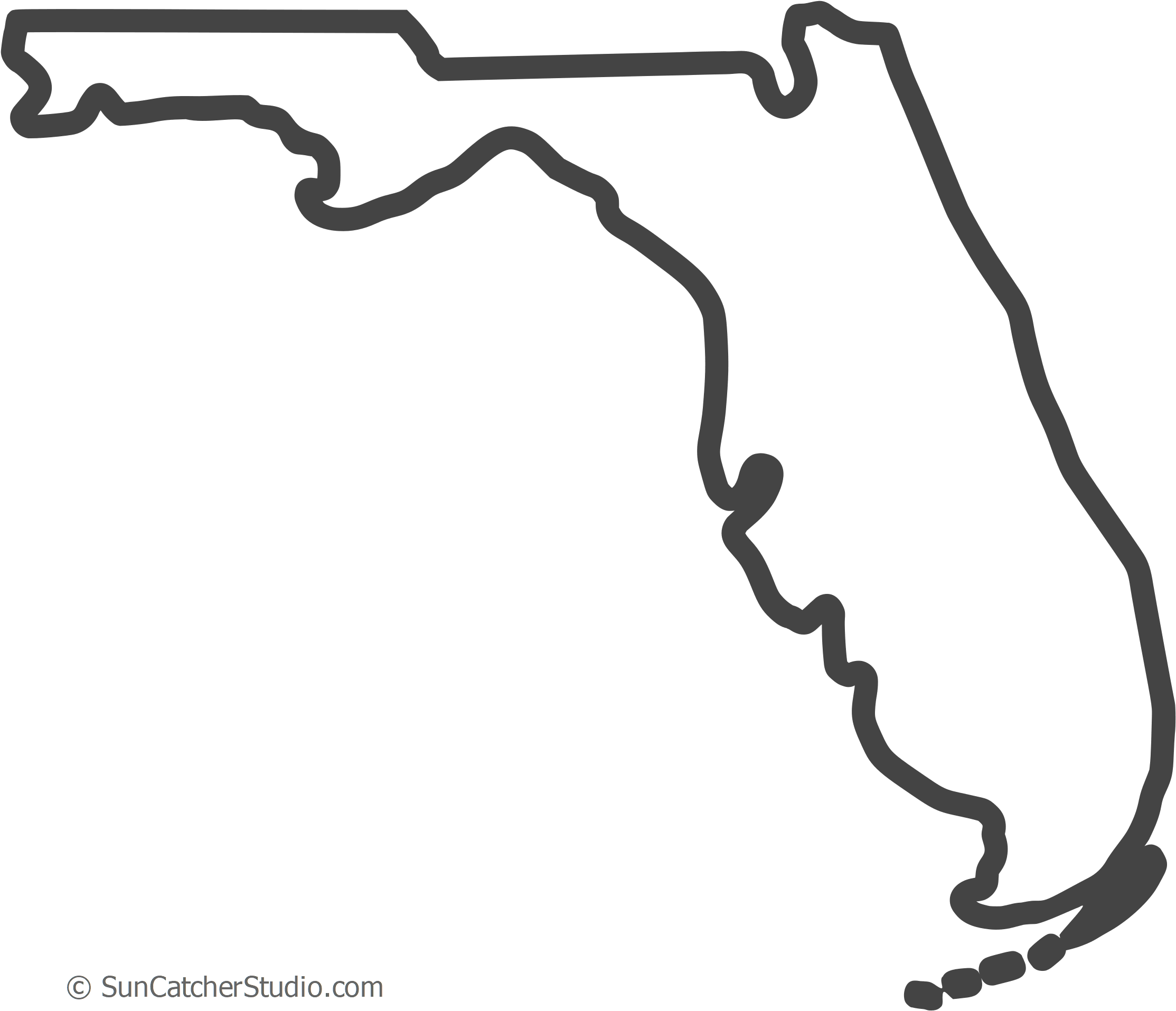 Florida Outline Vector Graphic PNG Image