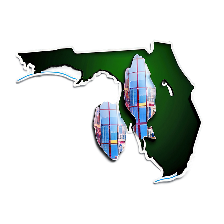 Florida Outline With Cities Png 26 PNG Image