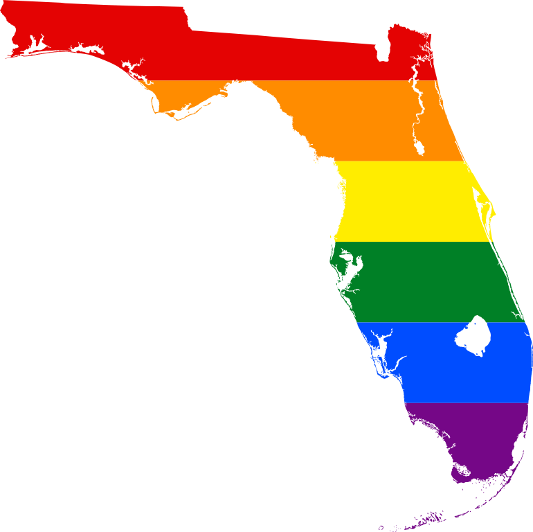 Florida Pride Colors Map PNG Image