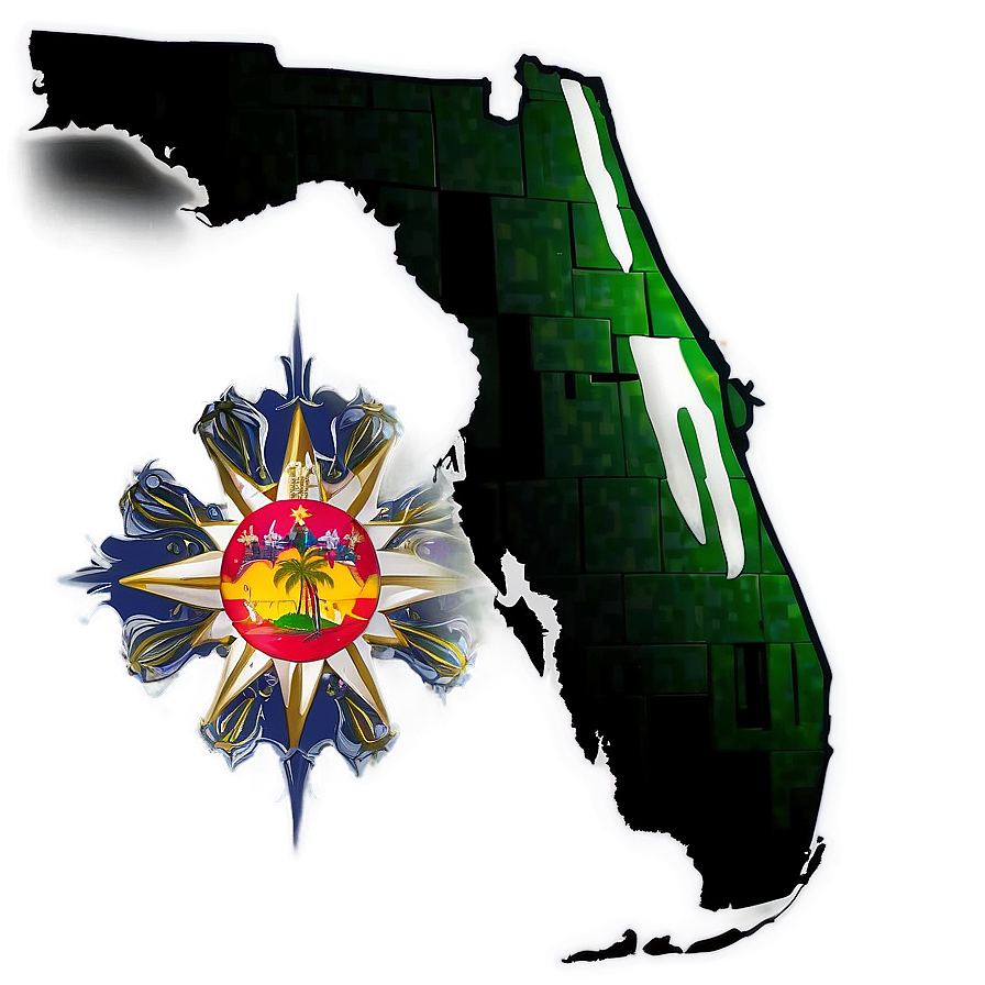 Florida Silhouette With Flag Inside Png Mpf PNG Image