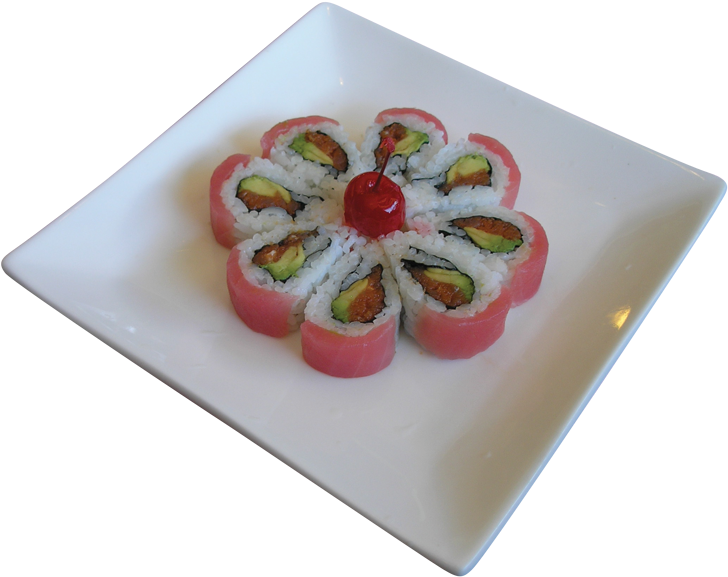 Flower Shaped Sushi Platter PNG Image