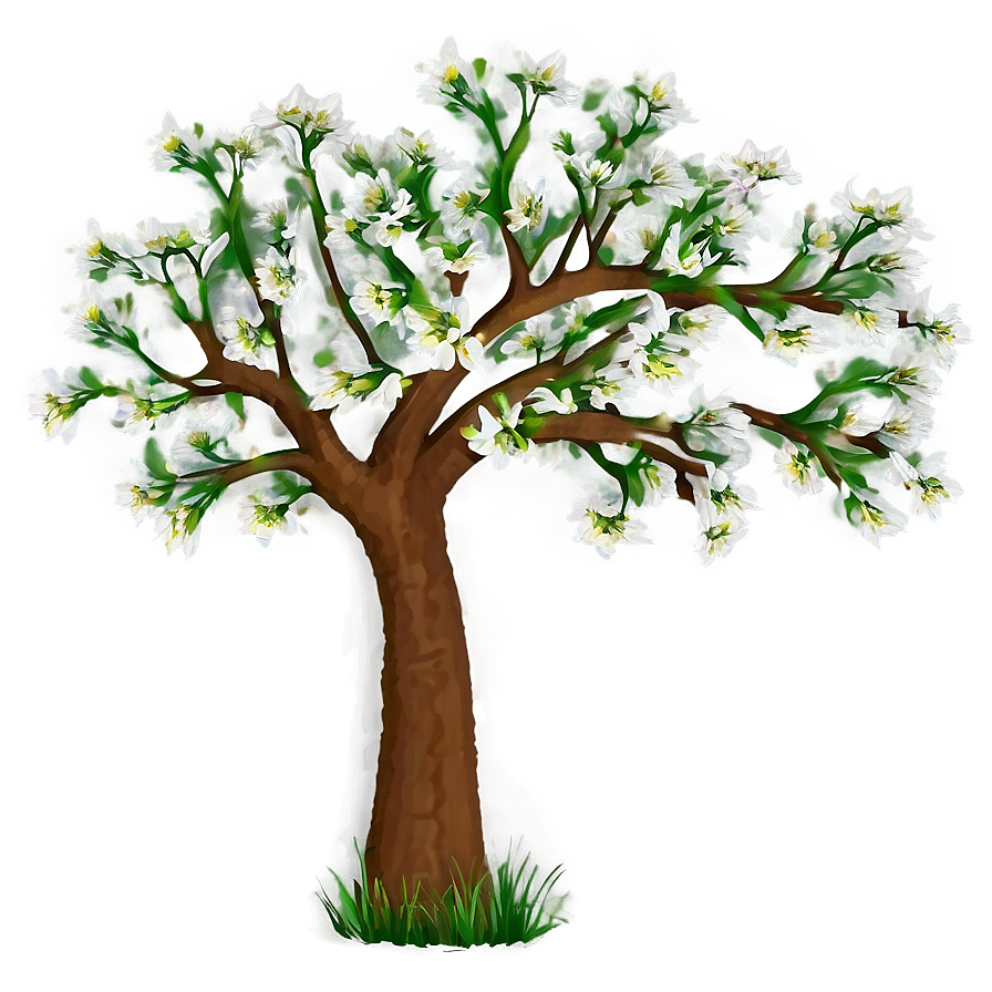 Flower Tree In Sunrise Png Red PNG Image