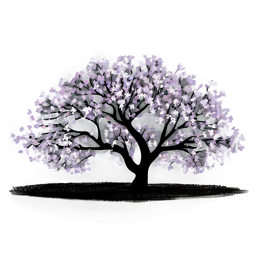 Flower Tree Under Moonlight Png Aub74 PNG Image