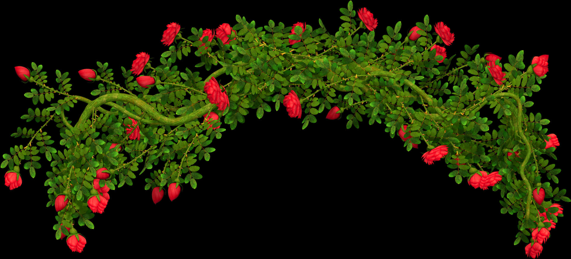 Flowering Bush Arch Isolated Background PNG Image