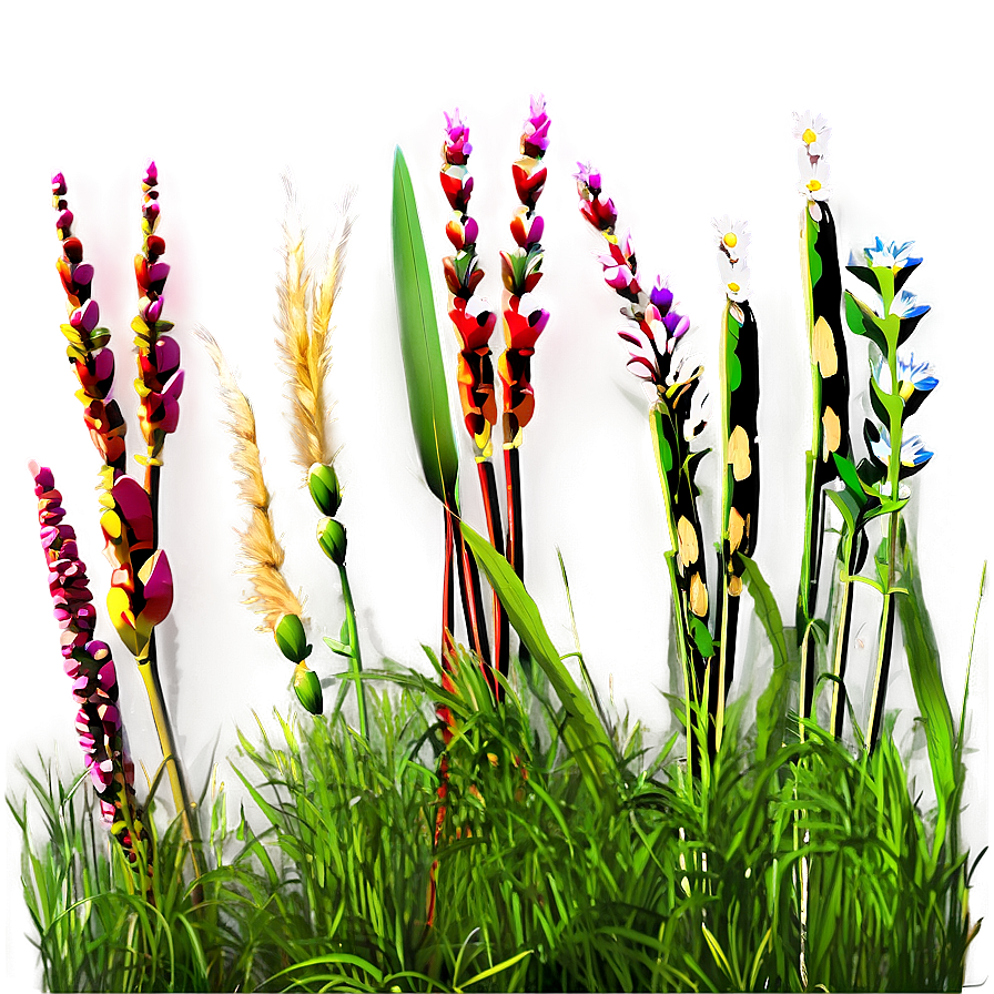 Flowering Grass Stems Png Nbw PNG Image