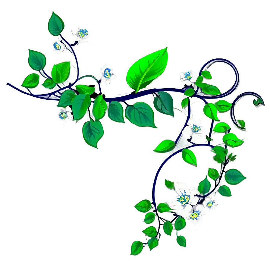 Flowering Vine Illustration PNG Image