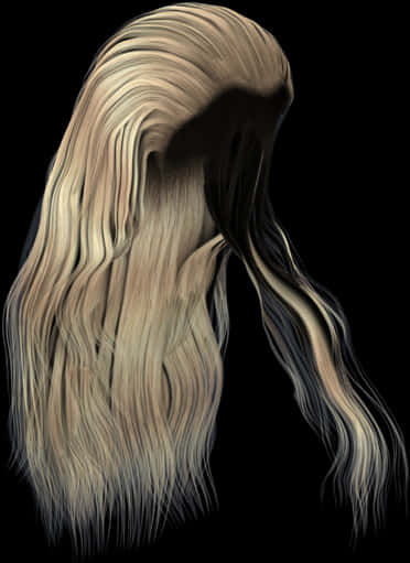 Flowing Blonde Hair Artwork PNG Image