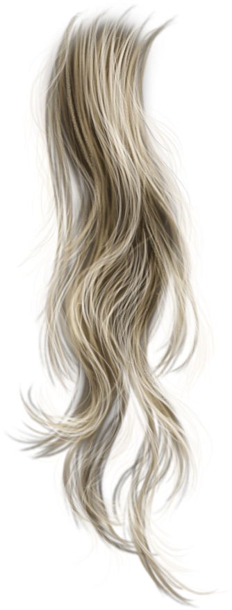 Flowing Blonde Hair Illustration PNG Image