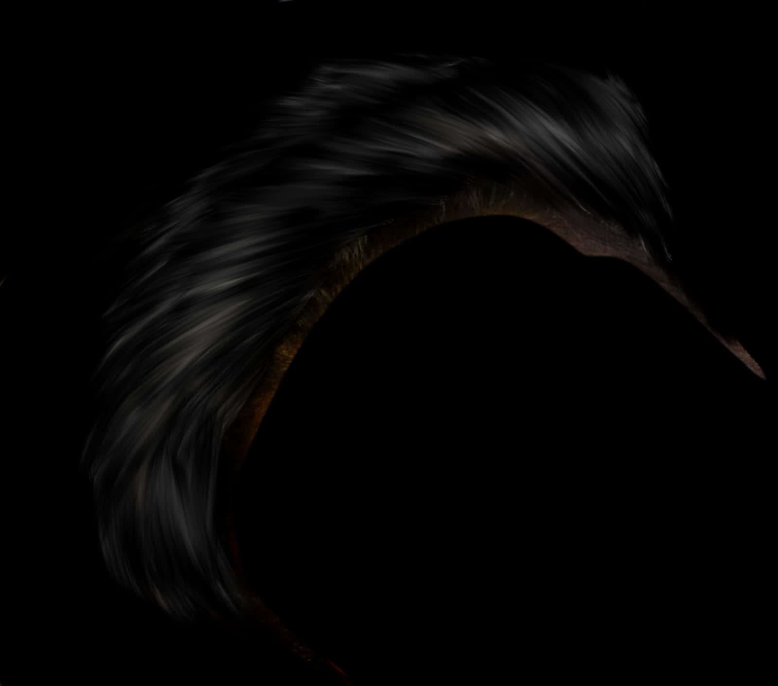 Flowing_ Hair_ Dark_ Background PNG Image