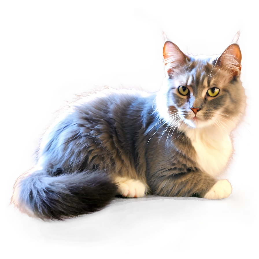 Fluffy Cat Drawing Png Rly84 PNG Image