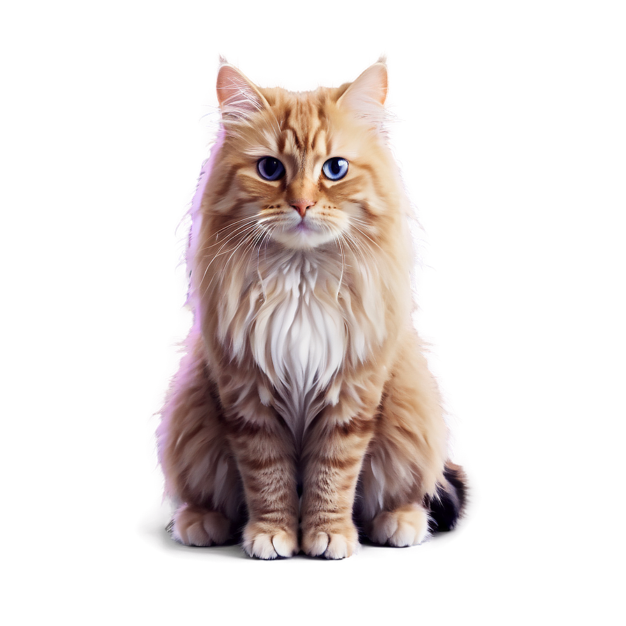 Fluffy Cat Illustration Png D PNG Image