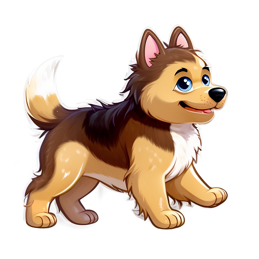 Fluffy Kawaii Dog Cartoon Png Ggt PNG Image