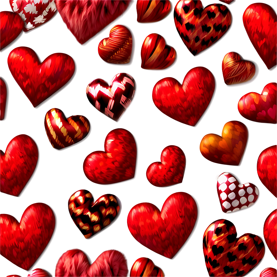 Fluffy Red Hearts Texture Png 35 PNG Image