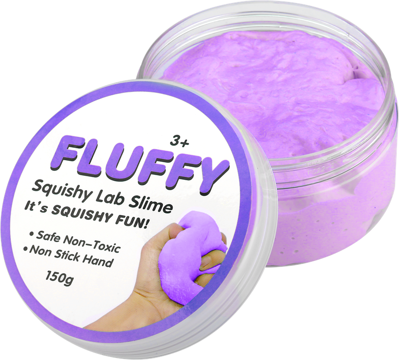 Fluffy Squishy Lab Slime Container PNG Image