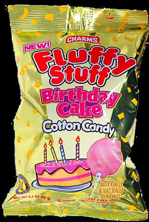 Fluffy Stuff Birthday Cake Cotton Candy Package PNG Image