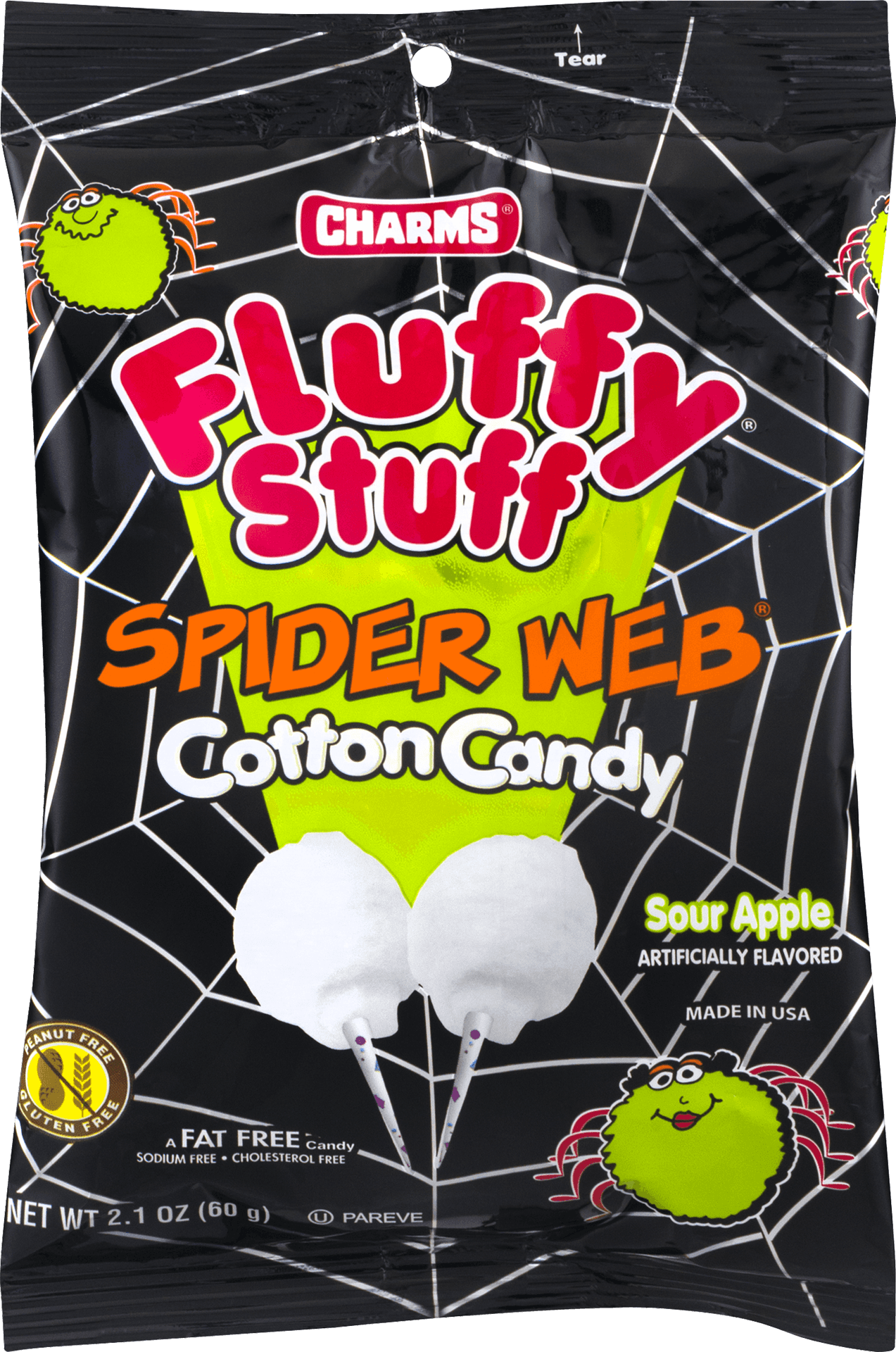 Fluffy Stuff Spider Web Cotton Candy Package PNG Image