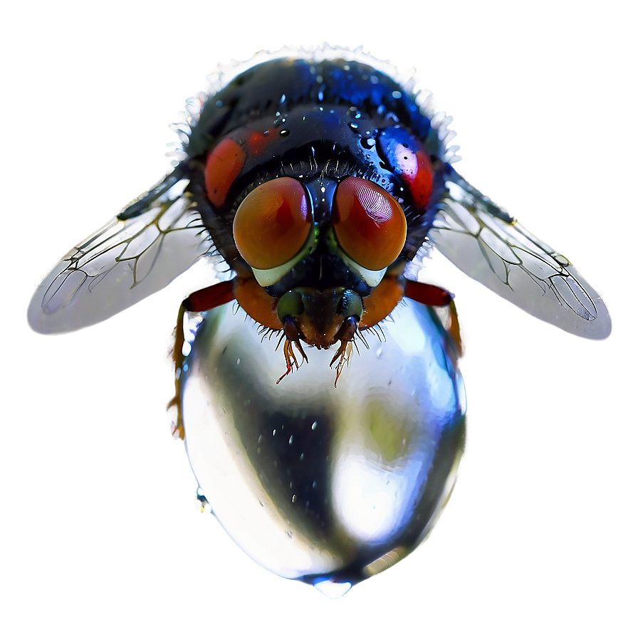 Fly In Raindrop Macro Png Tmv PNG Image