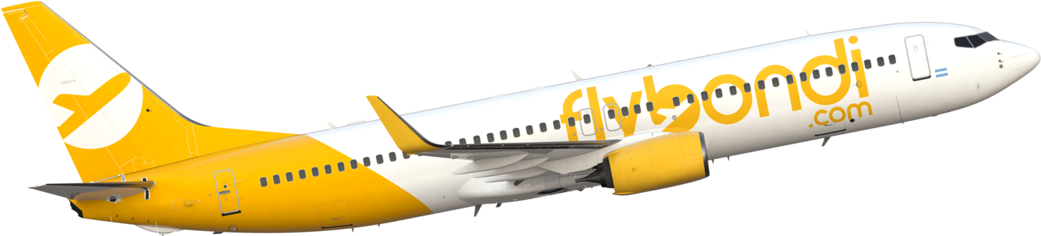 Flybondi Boeing Aircraft Midflight PNG Image