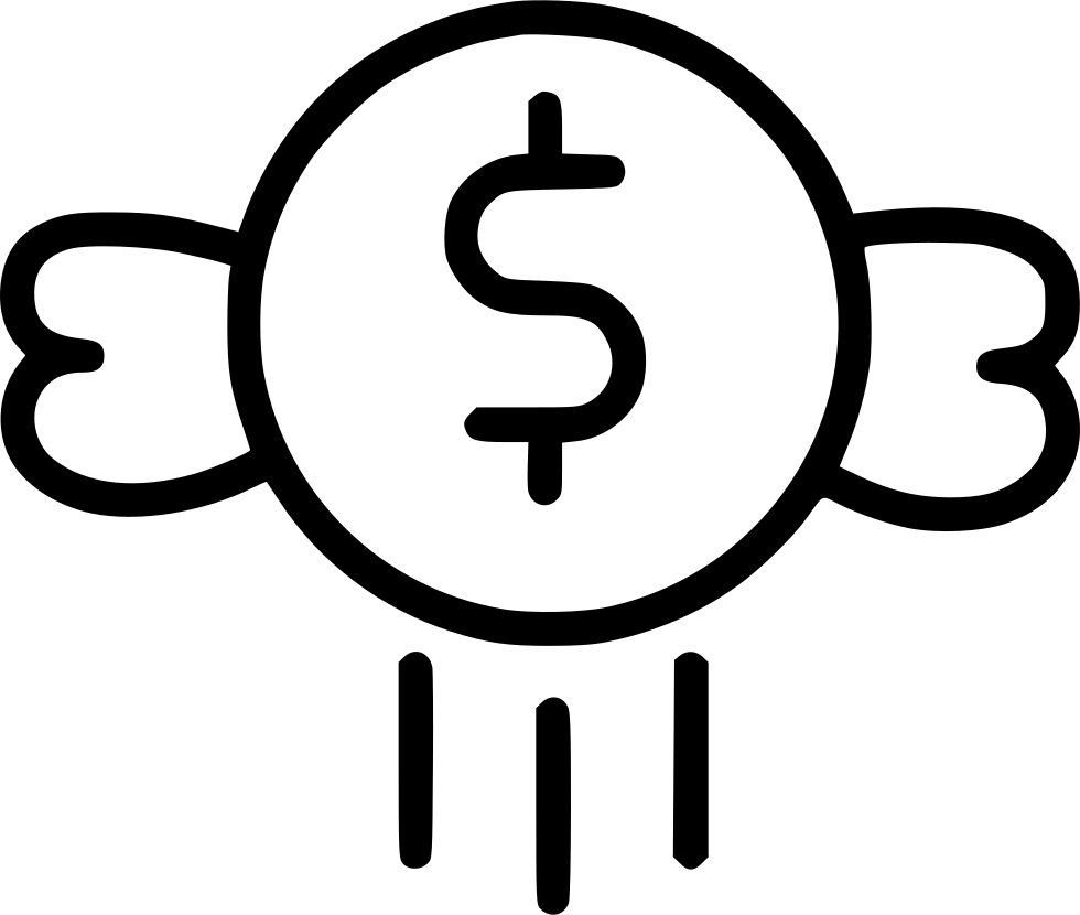 Flying Dollar Sign Icon PNG Image