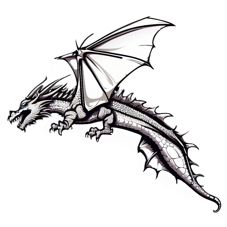 Flying Dragon Outline Clipart Png Bul5 PNG Image