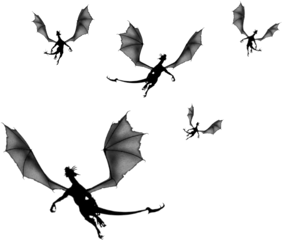 Flying Dragon Silhouettes PNG Image