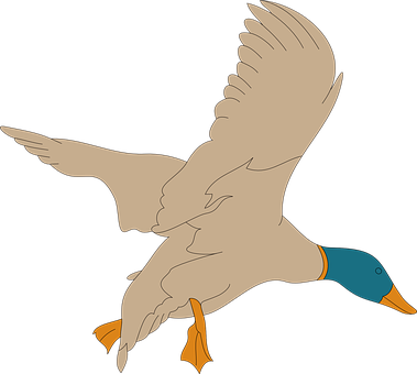 Flying Duck Silhouette PNG Image