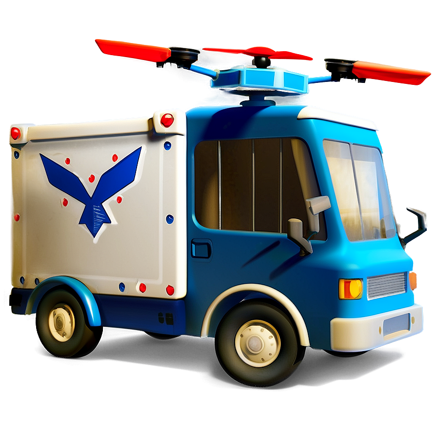 Flying Mail Delivery Drone Truck Png Yul PNG Image