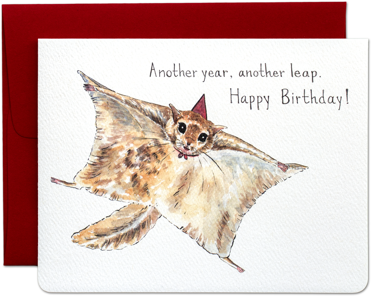 Flying Squirrel Birthday Card PNG Image