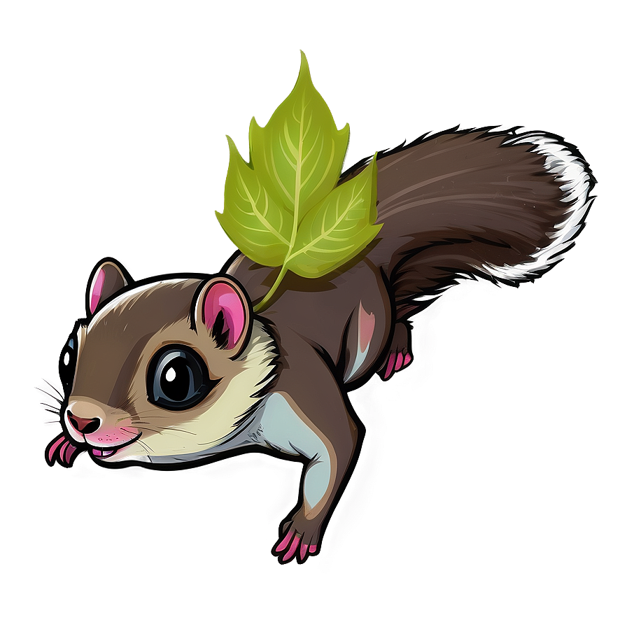 Flying Squirrel With Leaves Png 06262024 PNG Image