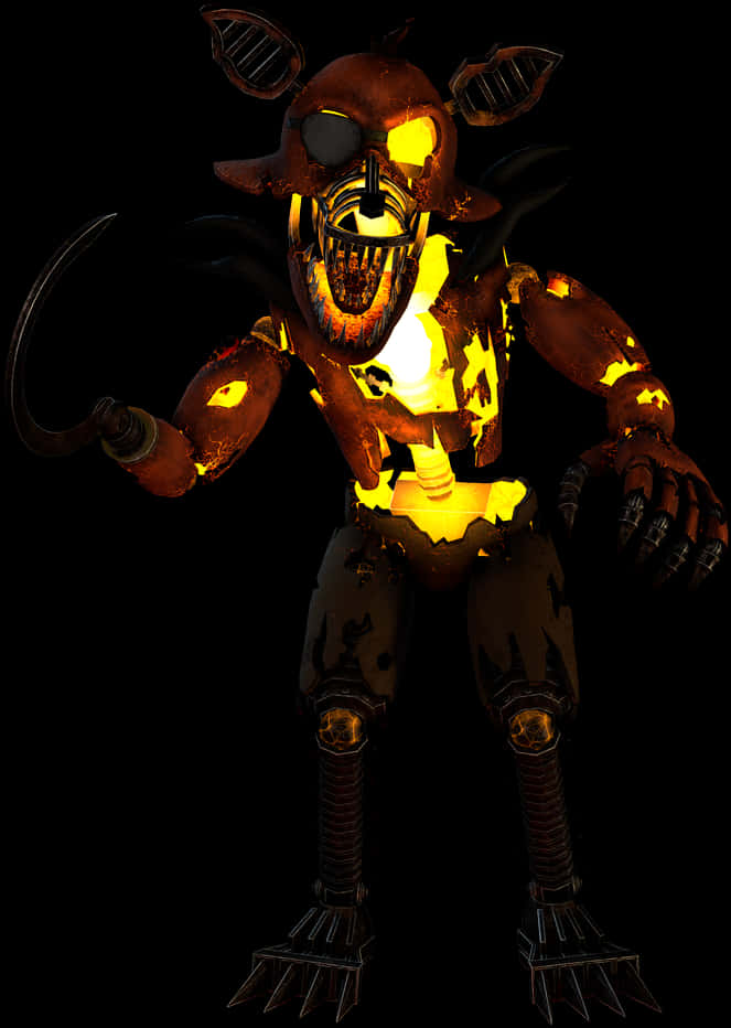 Fnaf Burnt Foxy Character PNG Image