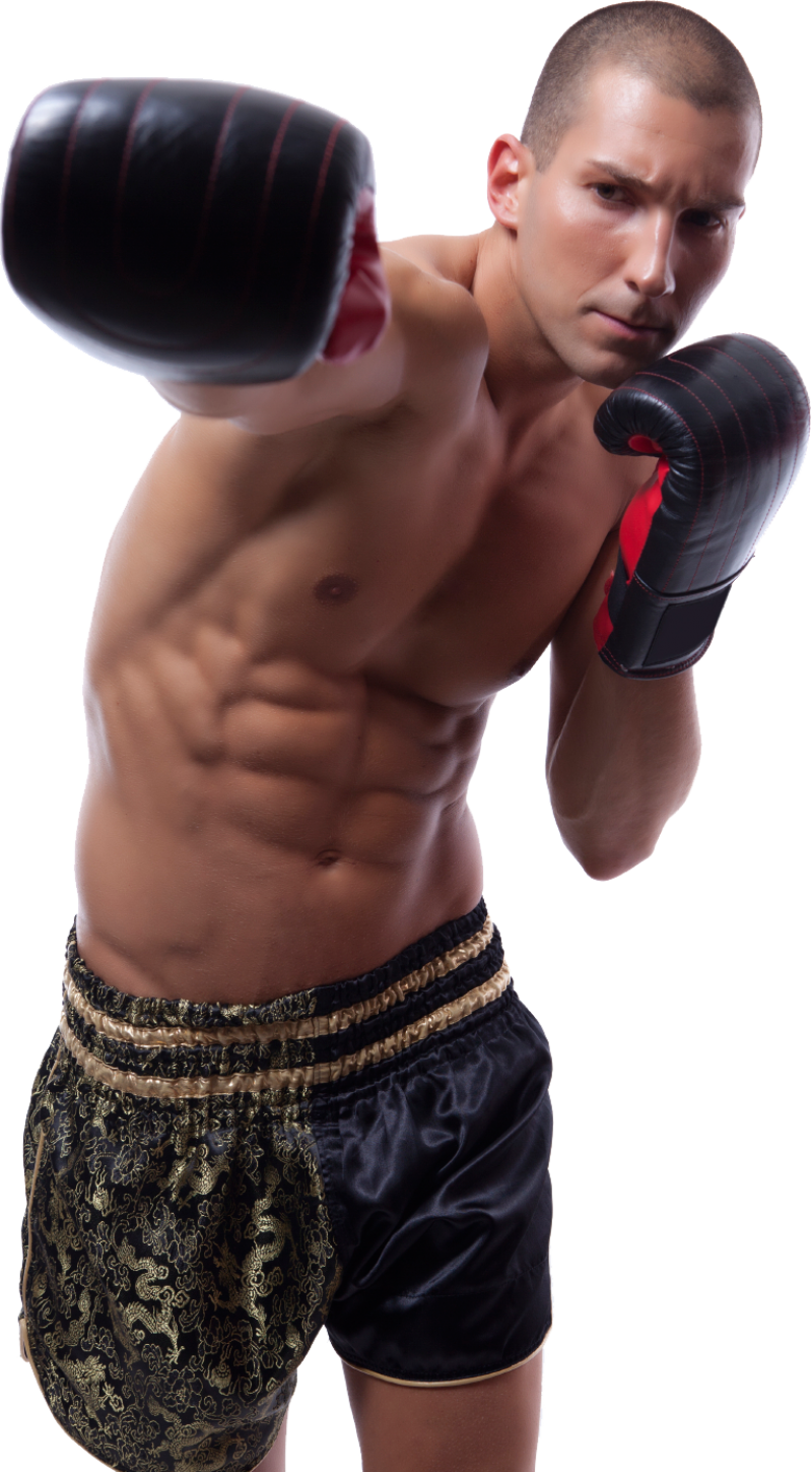 Focused Boxer Readyto Strike PNG Image