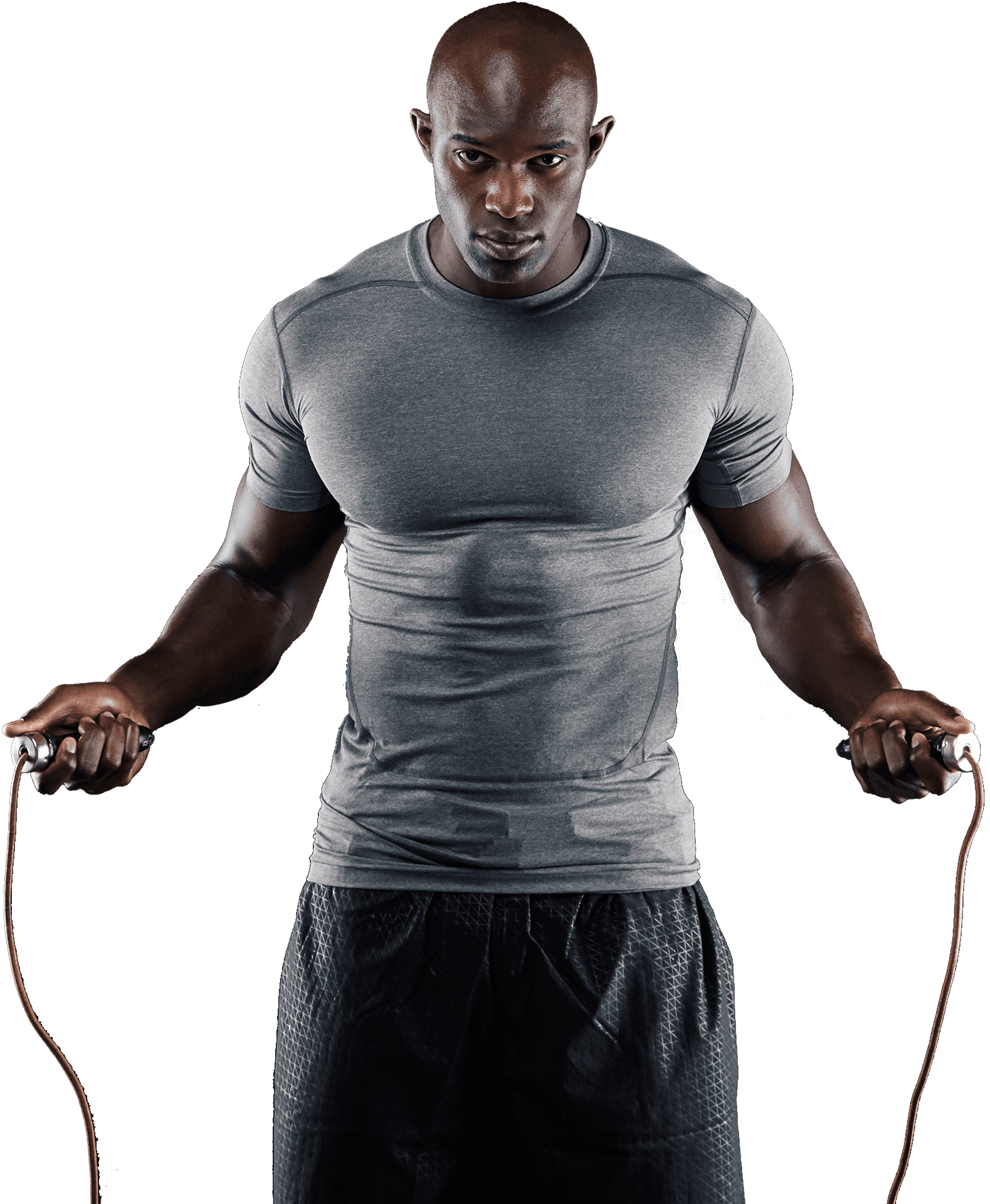 Focused Fitness Enthusiastwith Jump Rope PNG Image