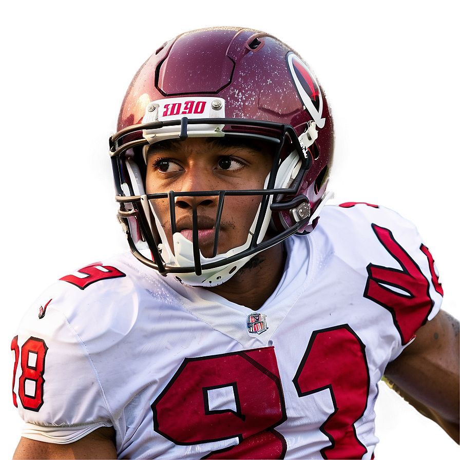 Focused Football Player Portrait PNG Image